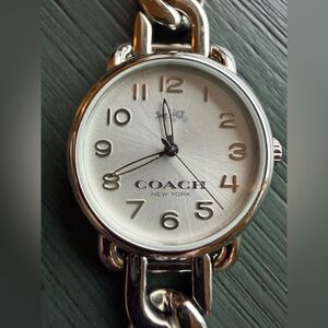 Coach Silver Watch with Cuban Chain